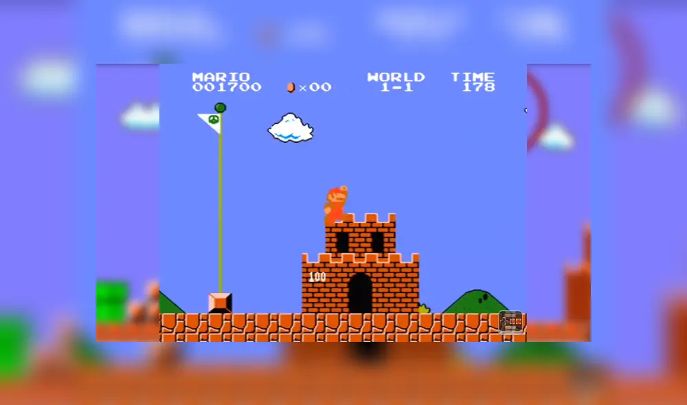 Desliza para que veas lo que sucede si pasas por encima de la bandera de Super Mario Bros. Foto: Captura.