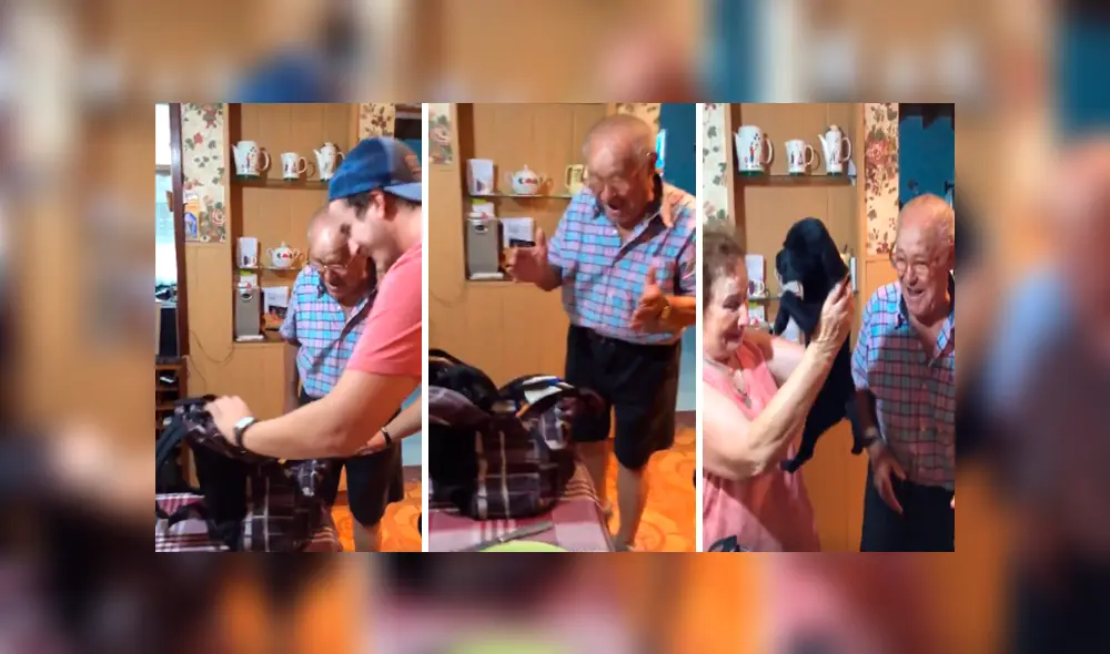 Desliza las imágenes hacia la izquierda para apreciar el regalo especial que recibió un anciano por parte de su nieto.