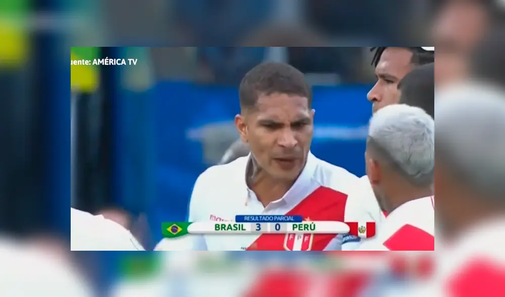 Perú vs. Brasil: fuerte arenga de Paolo Guerrero. Perú vs. Brasil: fuerte arenga de Paolo Guerrero.