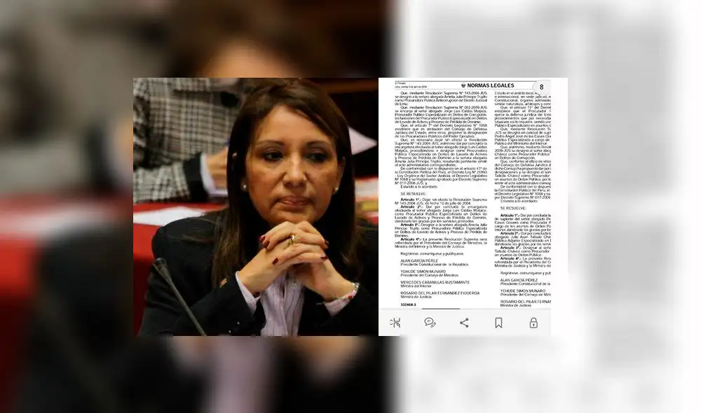 Príncipe omitió que cargo de Procuradora de Lavado de Activos se lo dio García