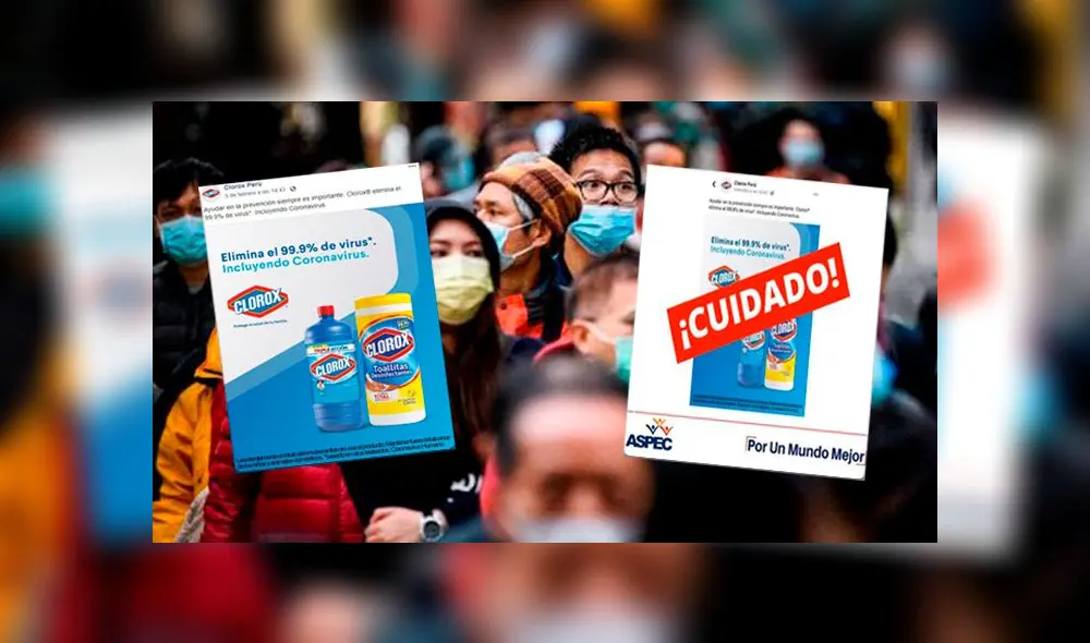Aspec desmiente a Clorox Perú sobre producto que asegura eliminar el coronavirus Aspec desmiente a Clorox Perú sobre producto que asegura eliminar el coronavirus