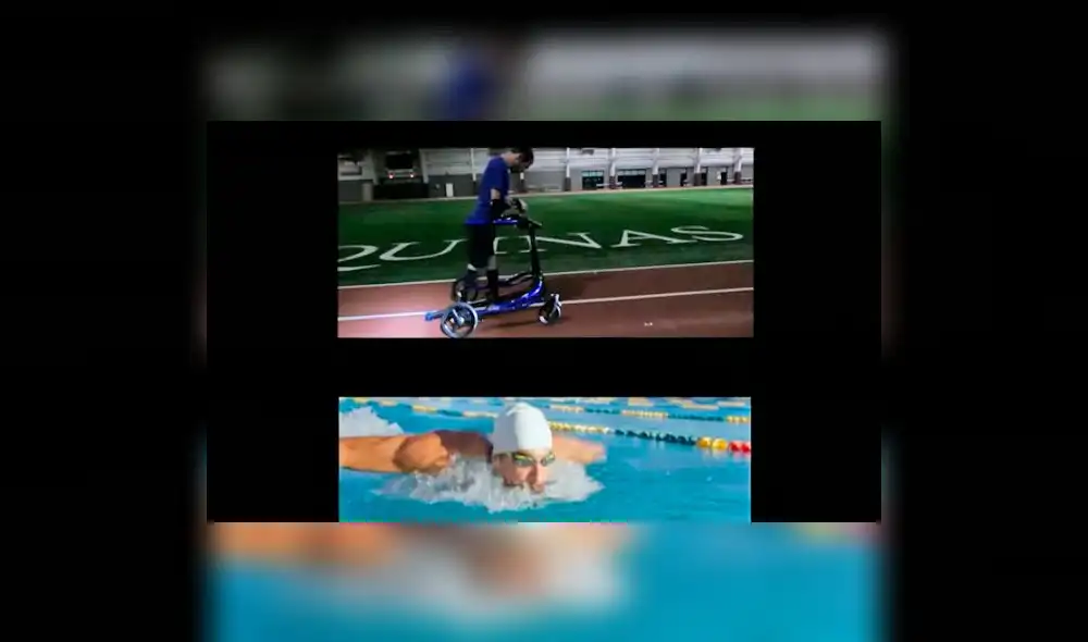 YouTube: Deportista con parálisis recrea video de entrenamiento de Michael Phelps 