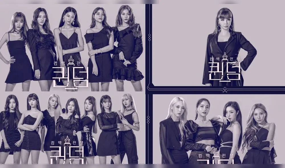 La primera temporada de Queendom contó con los grupos MAMAMOO, (G)I-DLE, Oh My Girl, Lovelyz, AOA y la solista Park Bom. La primera temporada de Queendom contó con los grupos MAMAMOO, (G)I-DLE, Oh My Girl, Lovelyz, AOA y la solista Park Bom.