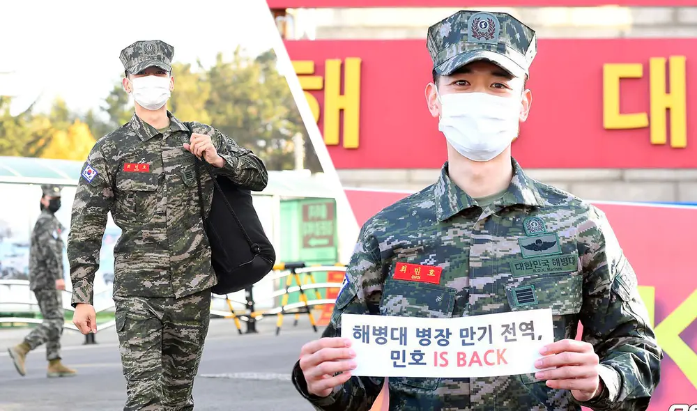Minho de SHINee vuelve a la vida civil tras completar el servicio militar obligatorio. Foto: composición/OSEN Minho de SHINee vuelve a la vida civil tras completar el servicio militar obligatorio. Foto: composición/OSEN