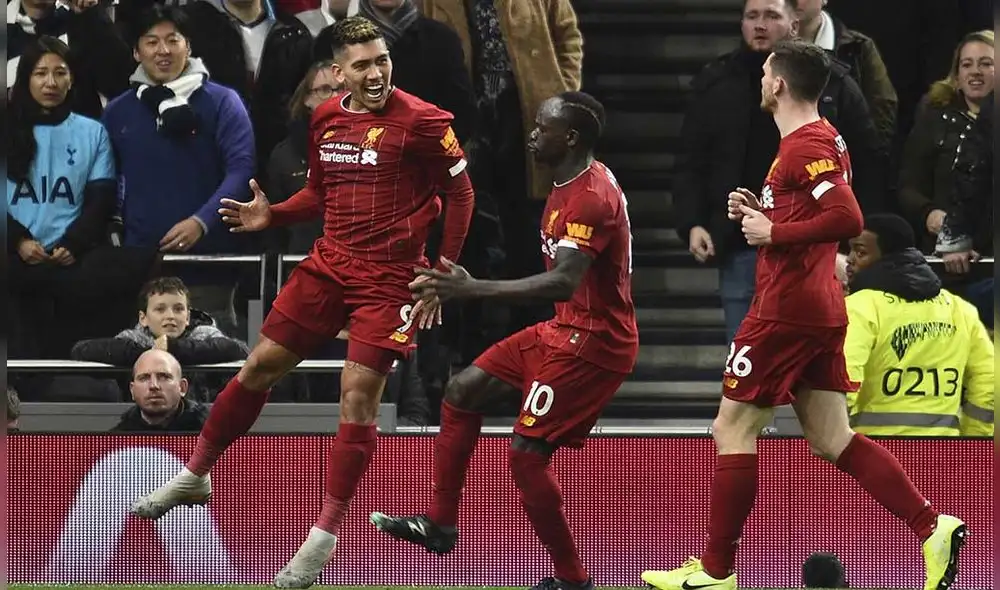 Firmino anotó el único tanto con el que el Liverpool venció al Tottenham. Foto: AFP. Firmino anotó el único tanto con el que el Liverpool venció al Tottenham. Foto: AFP.