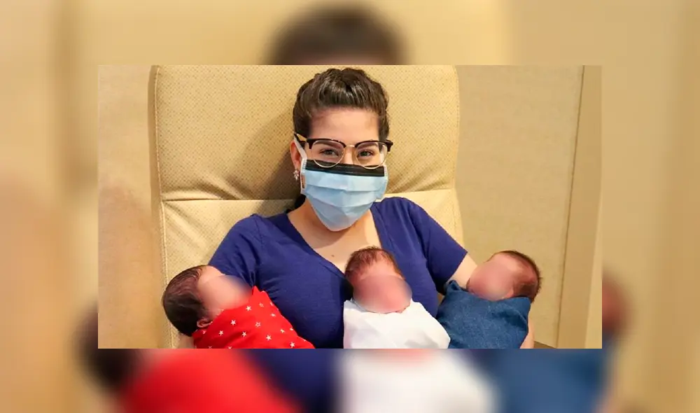 Isabella, Nathaniel y Adriel nacieron con perfecto estado de salud, con dos minutos de diferencia entre cada uno. (Foto: Univisión)