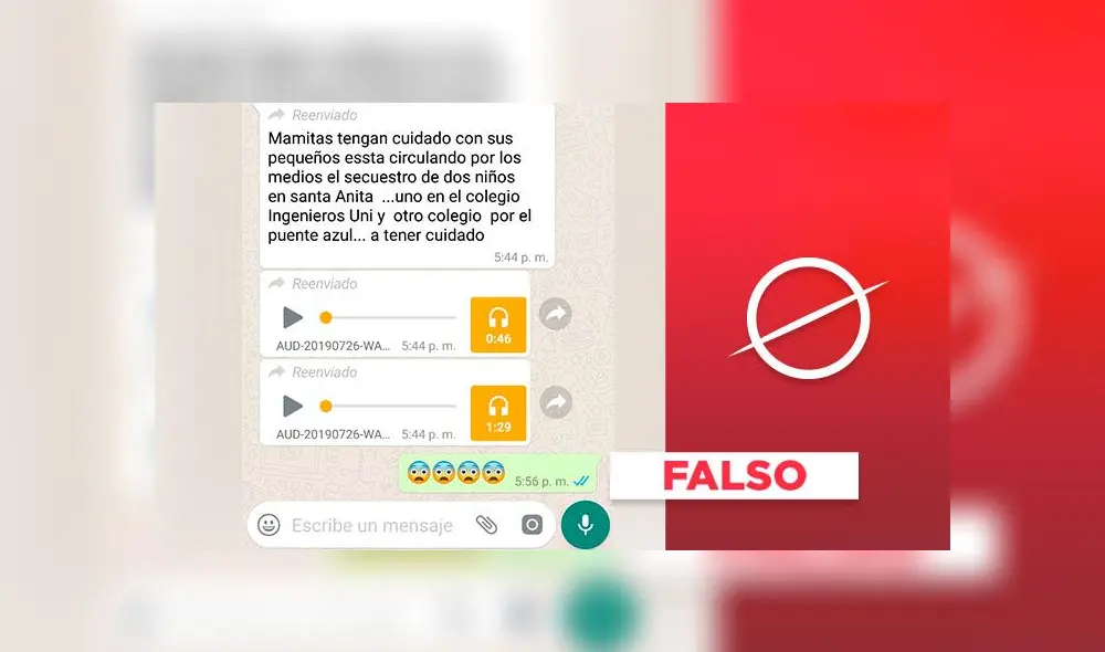 Audios de WhatsApp han sido difundidos en varios distritos cambiando el mensaje inicial.