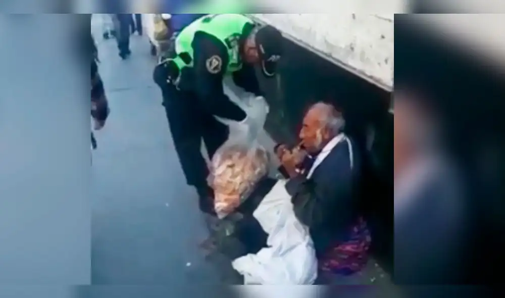 Policías entregaron alimentos a indigentes y ambulantes en Arequipa. Policías entregaron alimentos a indigentes y ambulantes en Arequipa.