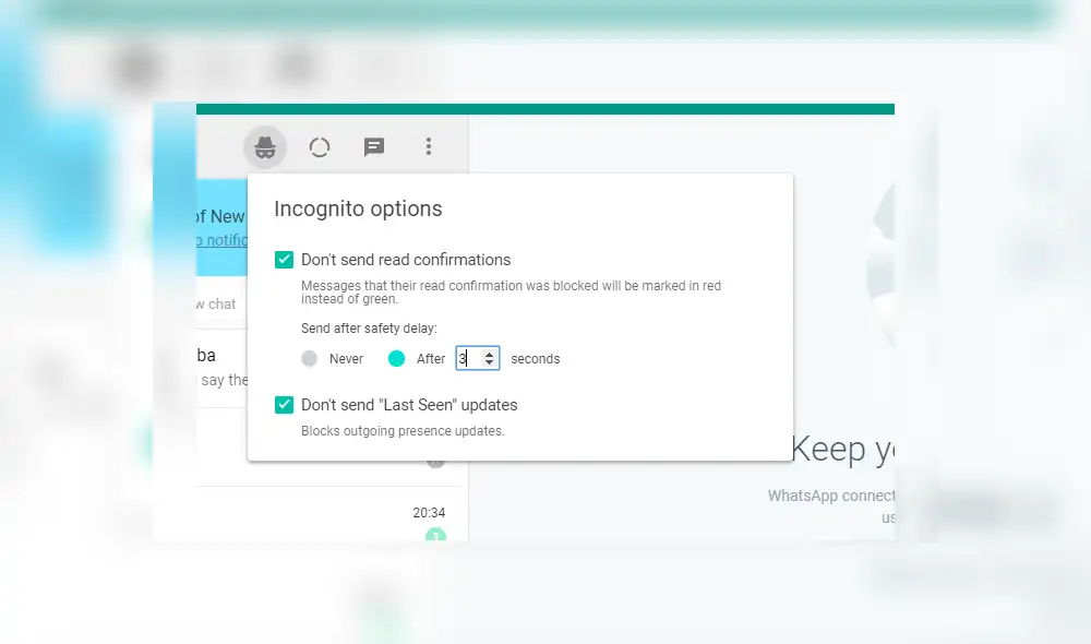 Y hasta programar cuando se mostrarán los 'check' azules
