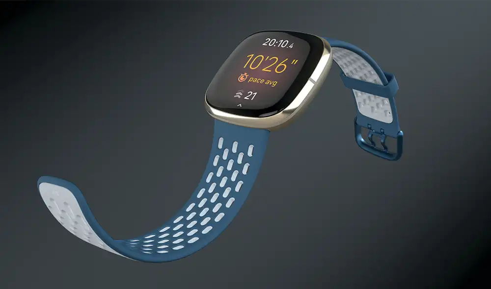 Fitbit Sense con correa color Saphire Fog Gray. | Foto: Fitbit