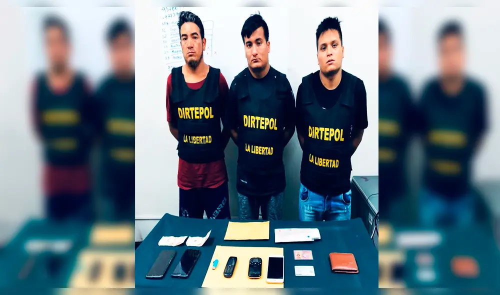 Extorsionadores fueron capturados por la Policía.