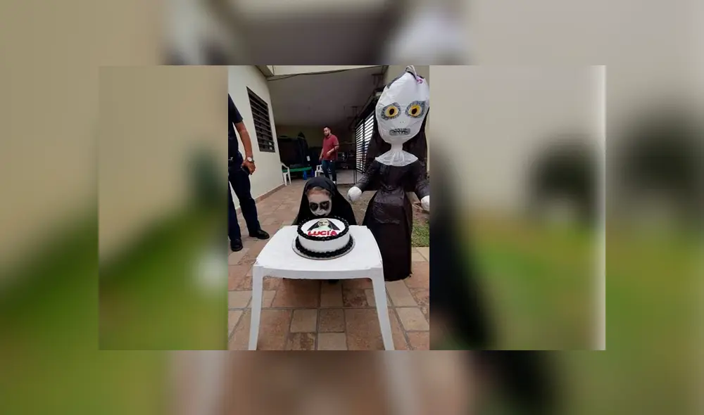 Facebook viral: Niña celebra su fiesta vestida  de 'La Monja' y causa furor en redes [VIDEO]