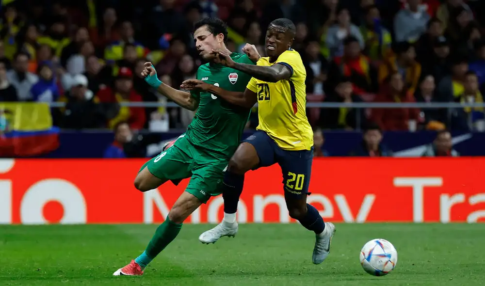 Ecuador se mide contra Irak en el Estadio Metropolitano de Madrid. Foto: EFE