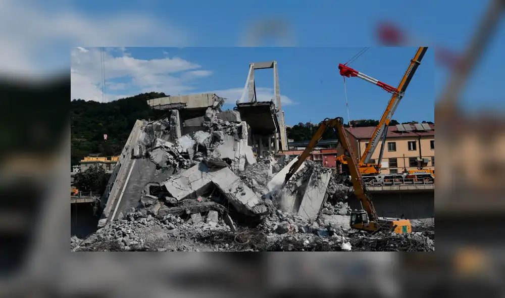 Capturan preciso momento de la caída del puente Morandi [VIDEO]