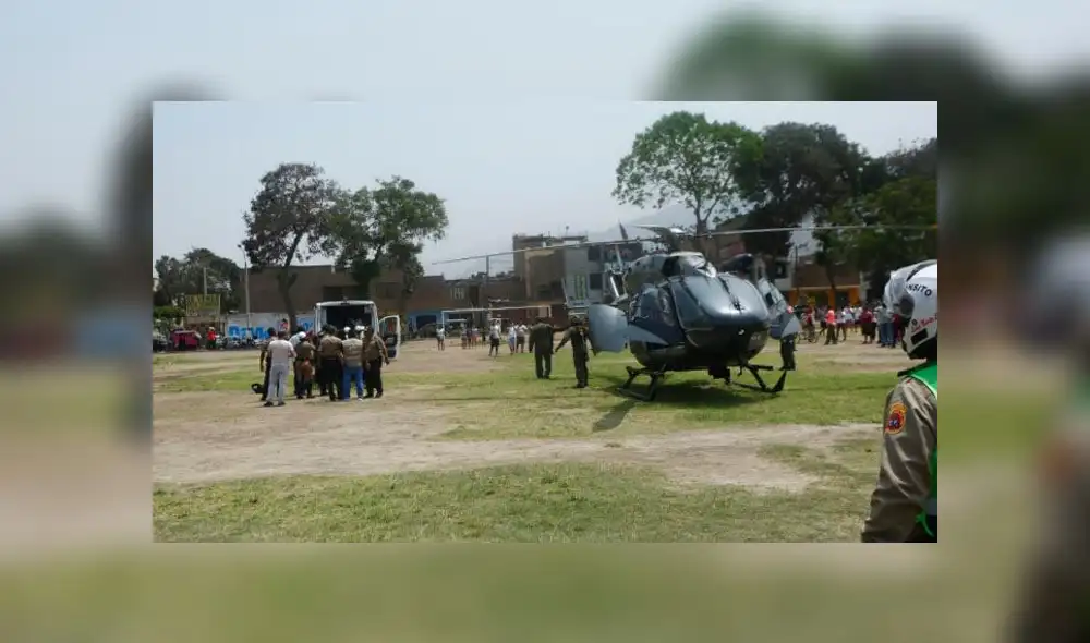 Suboficial herido fue evacuado por un helicóptero al Hospital de la Policía tras una operación en el que se les extrajo las balas del cuerpo. (Foto: Marco Cotrina)