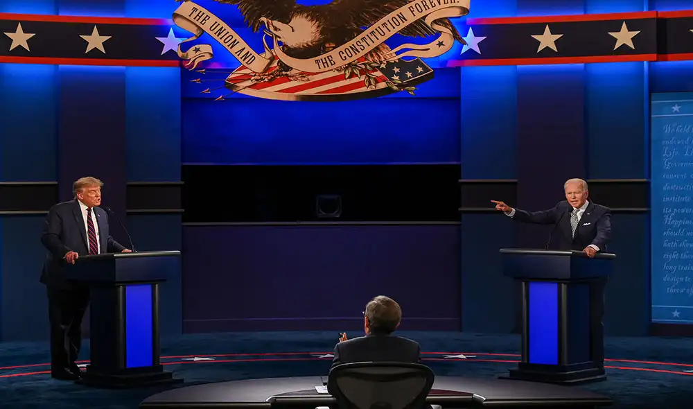 Biden (d) y Trump tuvieron un fuerte intercambio en la noche del 29 de setiembre, cuando ambos se lanzaron duros calificativos durante 90 minutos. Foto: AFP Biden (d) y Trump tuvieron un fuerte intercambio en la noche del 29 de setiembre, cuando ambos se lanzaron duros calificativos durante 90 minutos. Foto: AFP