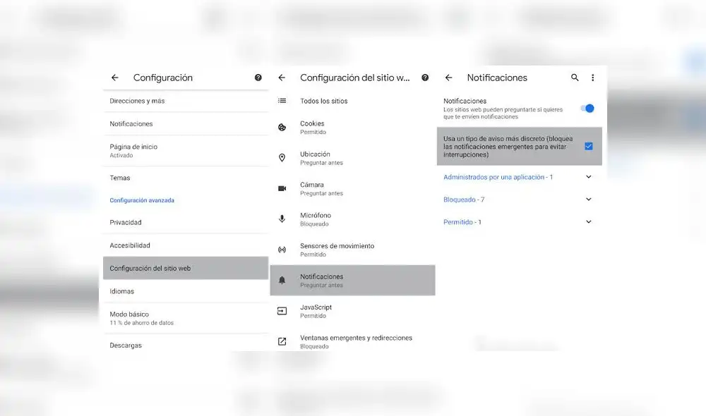 Cómo activar el aviso discreto de Google Chrome.