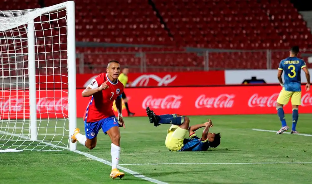 Chile igualó 2-2 con Colombia en la fecha 2 de las Eliminatorias a Qatar 2022. Foto: Twitter