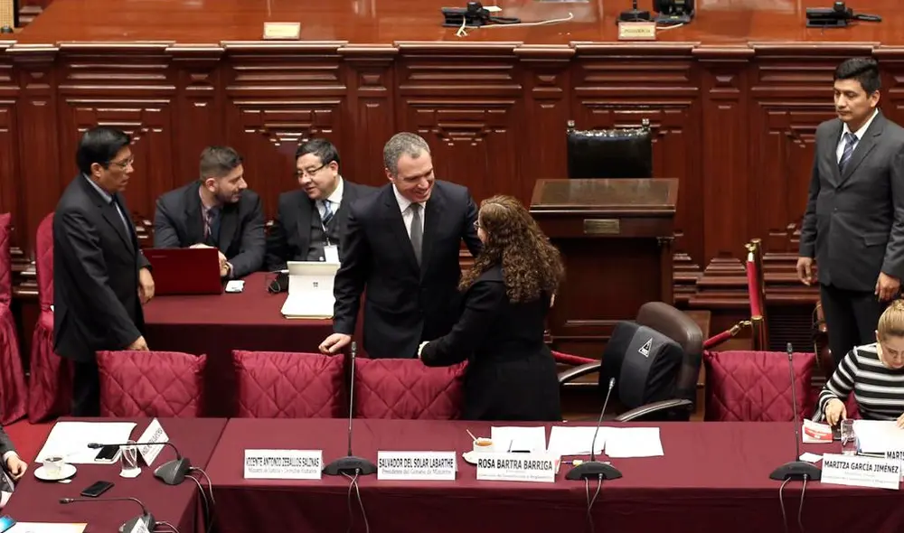 Premier Salvador del Solar y ministro Zeballos en la Comisión de Constitución. Foto: Aldair Mejía. Premier Salvador del Solar y ministro Zeballos en la Comisión de Constitución. Foto: Aldair Mejía.
