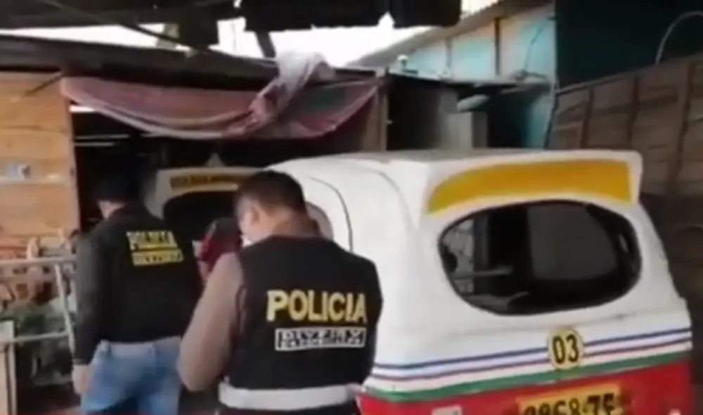 En la casa del detenido se encontraron otras cuatro mototaxis reportadas como robadas. Foto: Captura de América