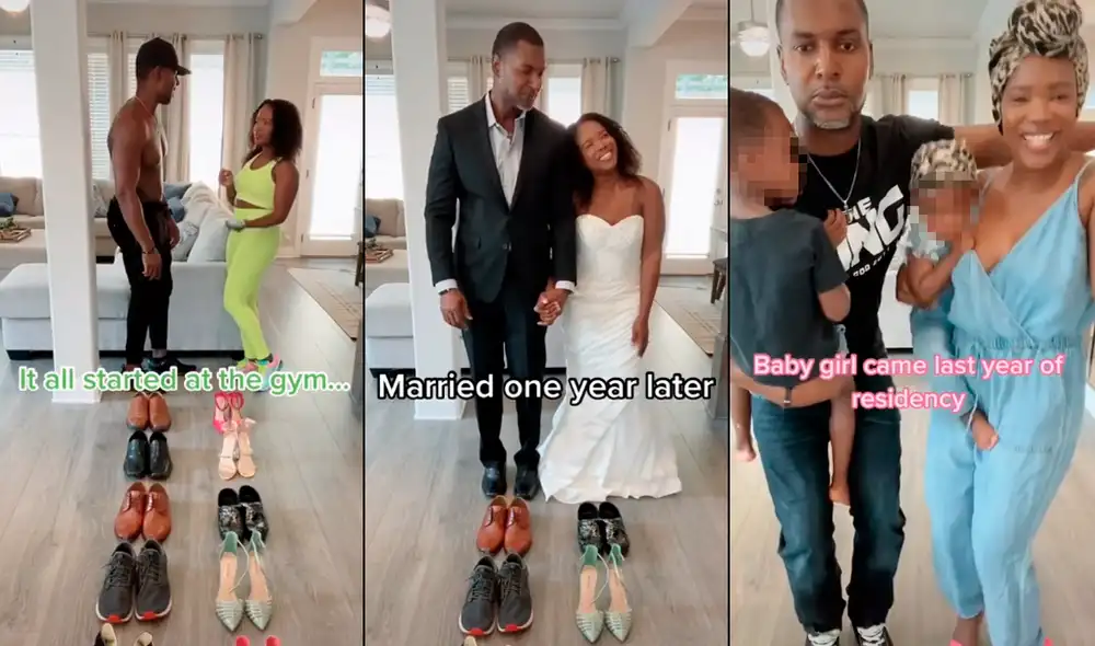 Pareja enternece a todos al contar su historia de amor a través de zapatos. Foto: TikTok Pareja enternece a todos al contar su historia de amor a través de zapatos. Foto: TikTok