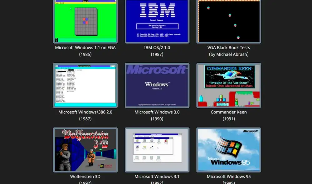 No necesita instalación. Tan solo unos clics y podrás experimentar por ti mismo cómo era tener una computadora en los ochentas y noventas con las primeras versiones de Windows. Foto: PCjs Machines