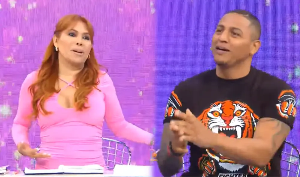 Magaly Medina protagonizó tensa discusión Jonathan Maicelo en su programa de ATV. Foto: composición LR/ Capturas de ATV