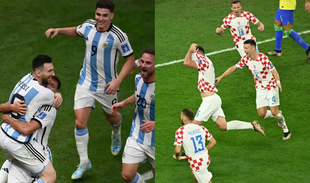 Argentina y Croacia juegan en el estadio Lusail, recinto donde se disputará la final del Mundial Qatar 2022. Foto: Composición LR/AFP
