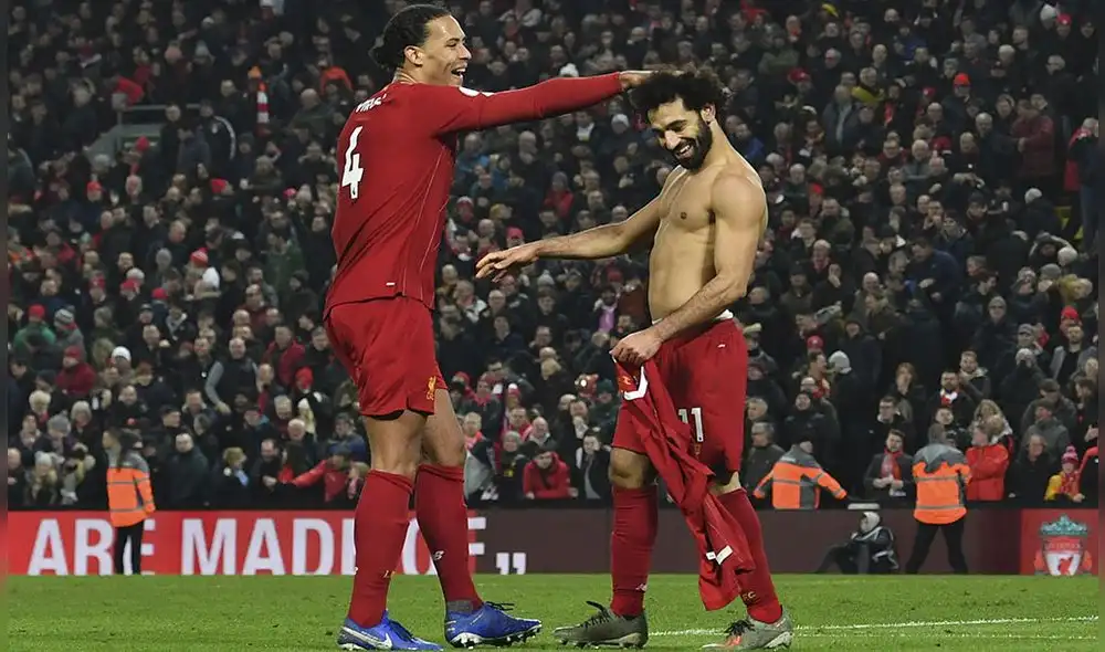 Salah y Van Dijk anotaron los goles del triunfo ante Manchester United. Foto: AFP. Salah y Van Dijk anotaron los goles del triunfo ante Manchester United. Foto: AFP.