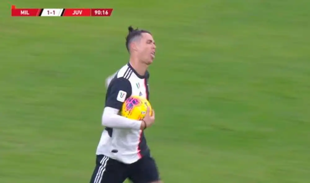 Cristiano Ronaldo marcó el empate a los 90' por la Copa Italia. Foto: Captura Cristiano Ronaldo marcó el empate a los 90' por la Copa Italia. Foto: Captura