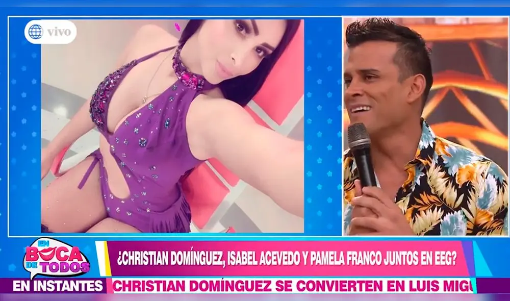 A Christian Domínguez no le desagrada la idea de estar con Pamela Franco e Isabel Acevedo en "Esto es guerra". Foto: Captura