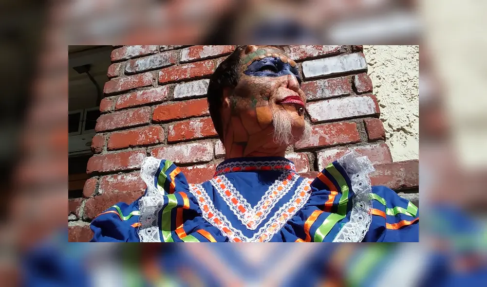 Richard Hernández cambió drásticamente su apariencia tras se diagnósticado con una grave enfermedad. Ahora asegura ser un 'reptil transgénero'. Foto: captura