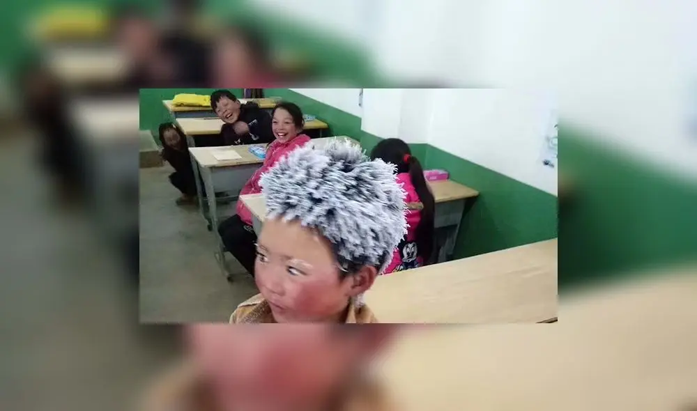 En China la foto de un niño congelado por el frío se vuelve viral