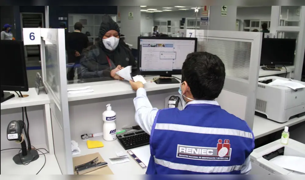 La atención en Reniec es solo con previa cita. Foto: Reniec. La atención en Reniec es solo con previa cita. Foto: Reniec.