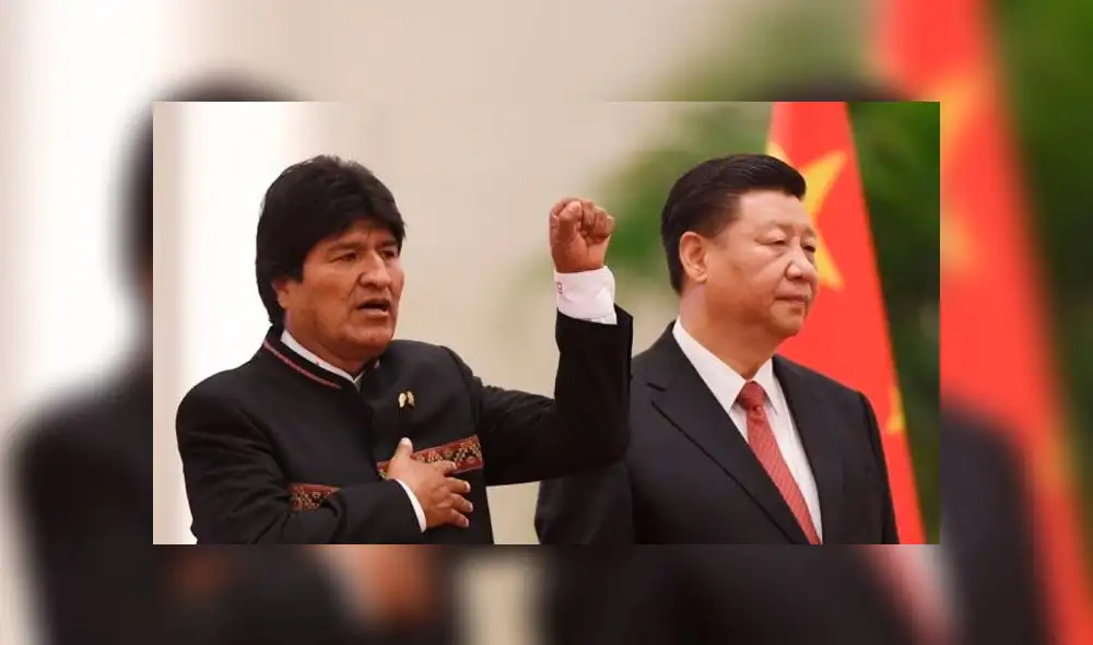 Evo Morales junto al mandatario de China en evento público. Foto: difusión Evo Morales junto al mandatario de China en evento público. Foto: difusión