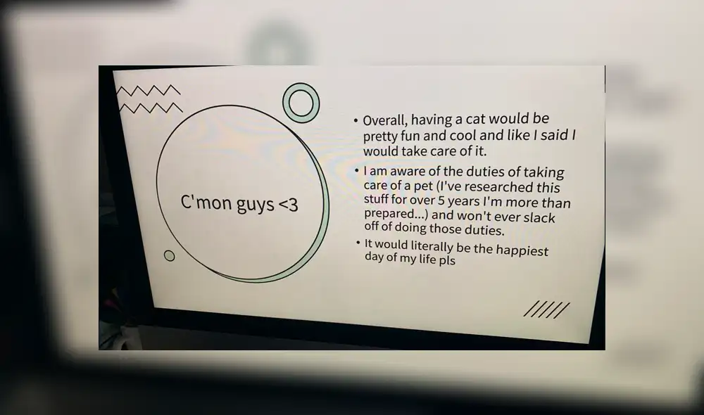 Desliza las imágenes para conocer el tierno mensaje que una joven colocó en su presentación de Powerpoint. Foto: Christopher Doyle. Desliza las imágenes para conocer el tierno mensaje que una joven colocó en su presentación de Powerpoint. Foto: Christopher Doyle.