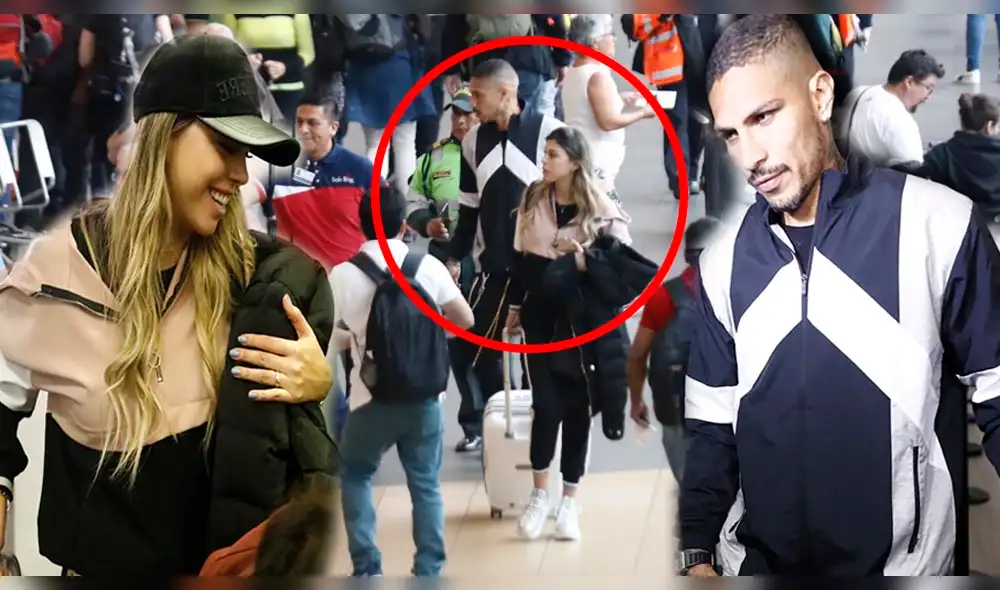 Alondra García Miró y Paolo Guerrero viajaron juntos a Brasil luego del partido Perú vs. Uruguay. Fuente: Rodolfo Contreras