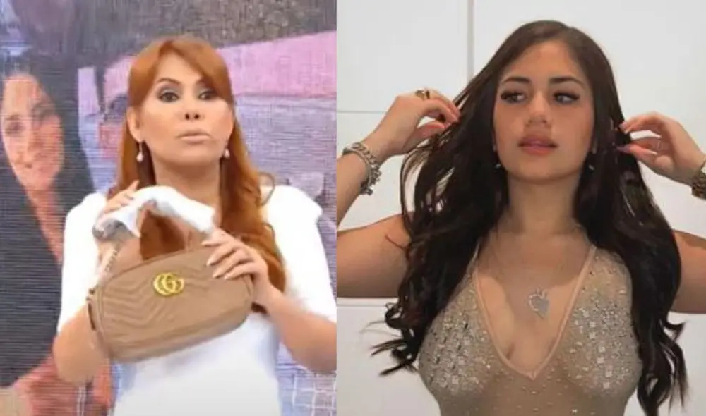 Magaly Medina critica fuertemente a María Fe Saldaña por vender carteras 'bambas' de mala calidad. Foto: Composición La República/Captura ATV/María Fe Saldaña/Instagram Magaly Medina critica fuertemente a María Fe Saldaña por vender carteras 'bambas' de mala calidad. Foto: Composición La República/Captura ATV/María Fe Saldaña/Instagram