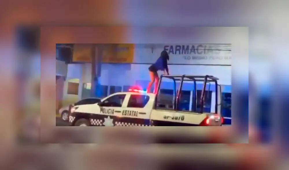 Facebook viral: Joven se sube a carro de Policía y hace atrevido ‘twerking’ [VIDEO]