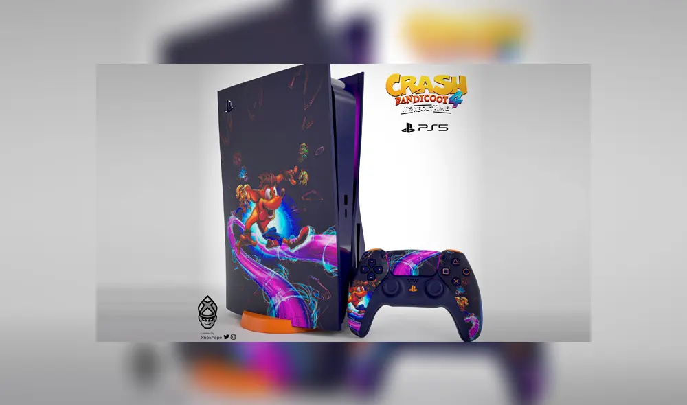 Crean una PS5 inspirada en Crash Bandicoot 4 It's About Time. Foto: Xbox Pope.