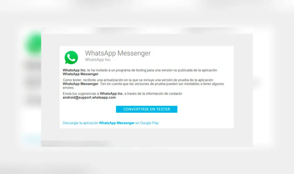 Todo podría ser causa de estar inscrito en el programa de beta de WhatsApp, que se actualiza cada mes.