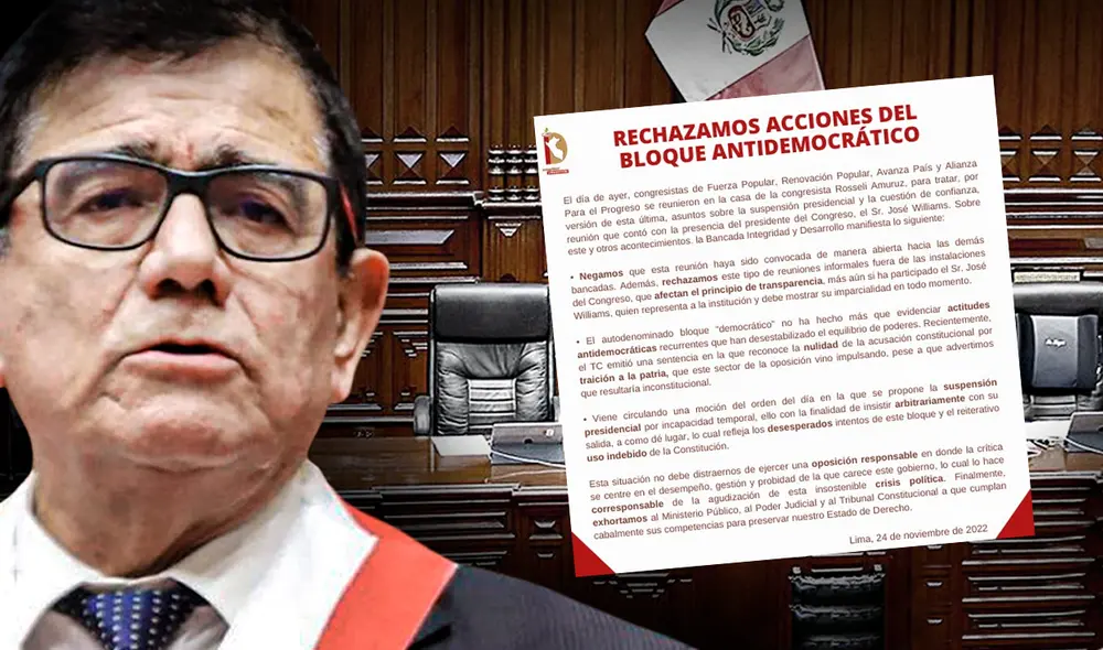 José Williams se reunió con algunos congresistas fuera del Parlamento. Foto: Composición LR