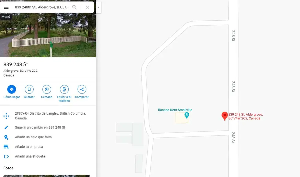 Desliza las imágenes para ver cómo luce la verdadera granja que aparece en la serie Smallville Foto: captura de Google Maps
