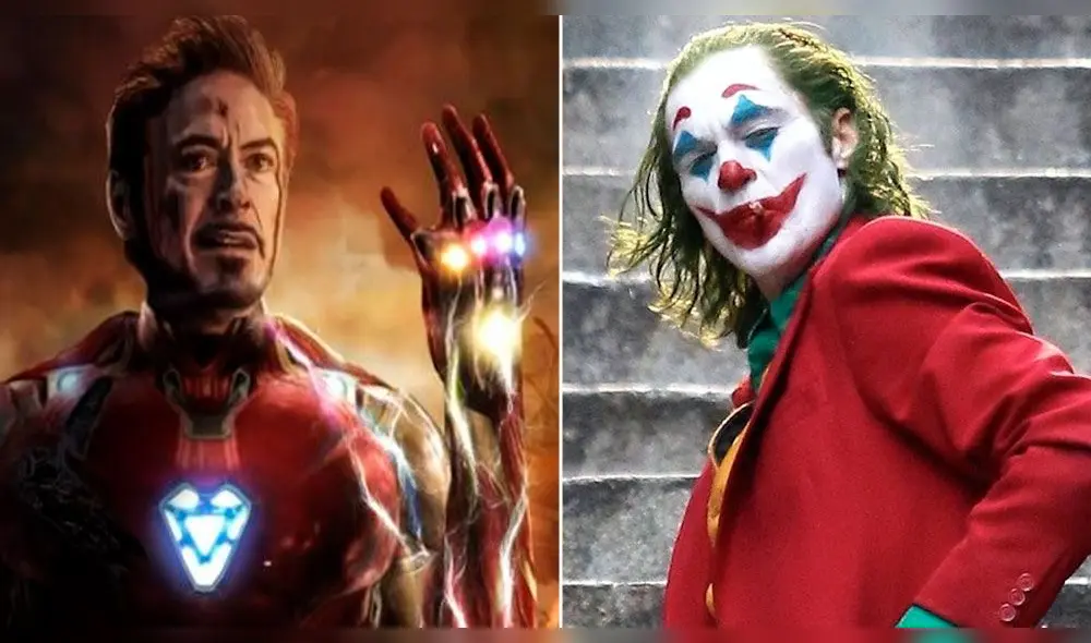 Avengers: Edngame y Joker. Créditos: Composición Avengers: Edngame y Joker. Créditos: Composición