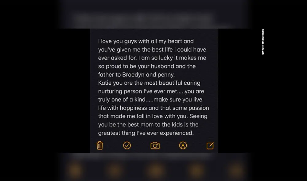 El mortal COVID-19 no permitió que la pareja se despidiera como se lo merecían, pero Jonathan dejó una carta a su esposa.