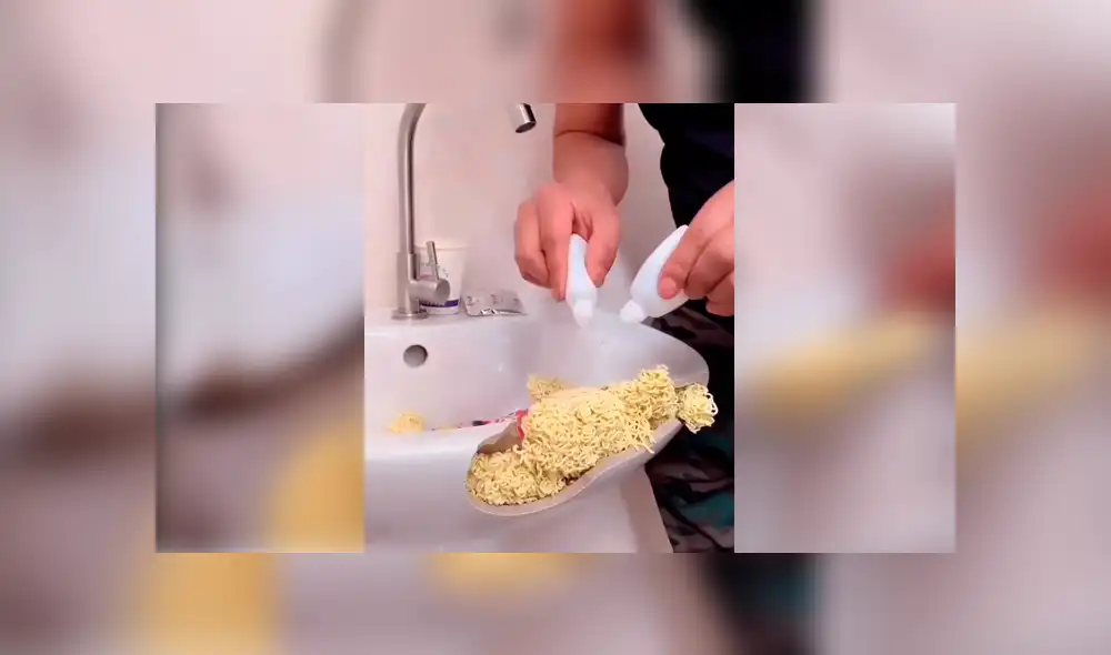 Facebook: Asiática repara lavamanos roto con fideos de sopa instantánea y sorprende a miles [VIDEO]