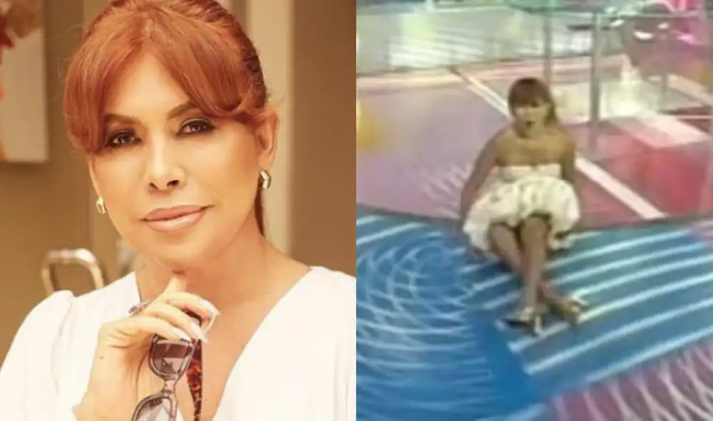 Magaly se resbaló al bailar la canción “Mala” y cayó al suelo abruptamente. Foto: composición/ La República / ATV. Magaly se resbaló al bailar la canción “Mala” y cayó al suelo abruptamente. Foto: composición/ La República / ATV.