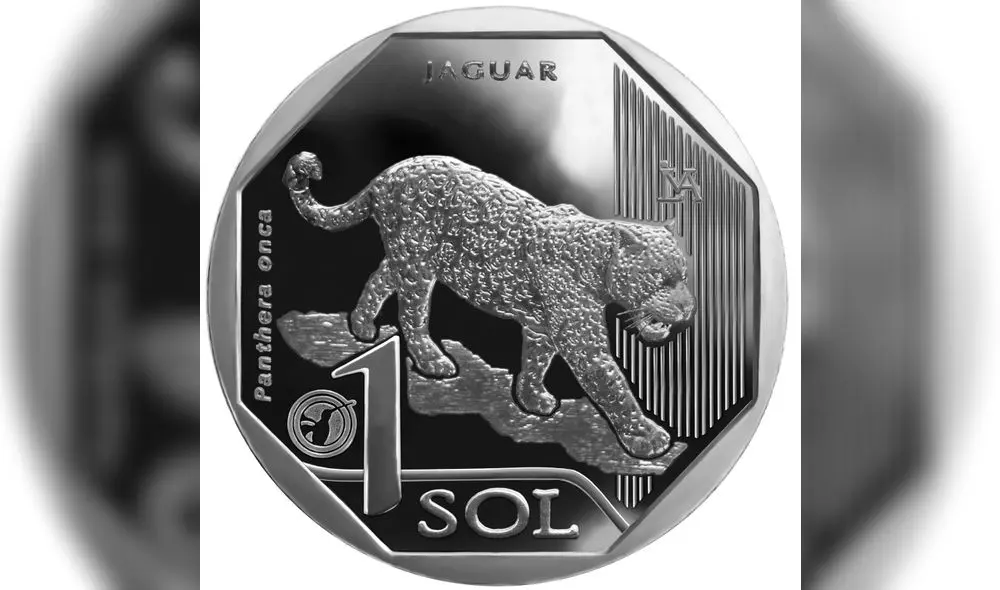 Moneda con diseño del jaguar