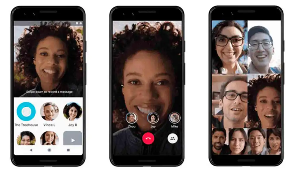 Google Duo puedes realizar videollamadas de hasta 12 personas. Google Duo puedes realizar videollamadas de hasta 12 personas.