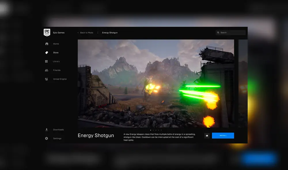 Epic Games Store añadió en su ruta de actualizaciones el soporte para mods y así luciría.